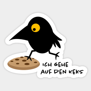 Funny raven and cookie Sticker